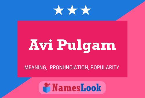 Avi Pulgam Name Poster