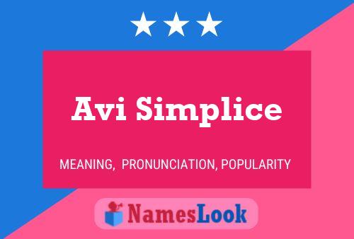 Avi Simplice Name Poster