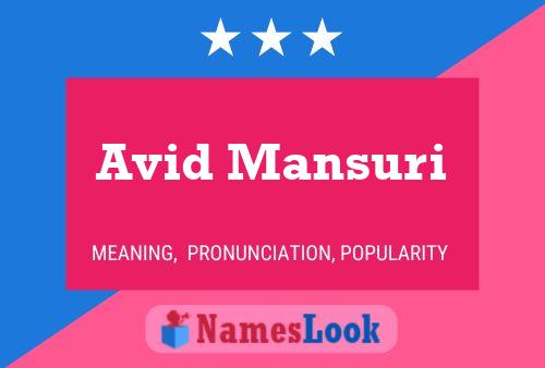 Avid Mansuri Name Poster