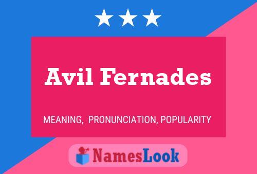 Avil Fernades Name Poster