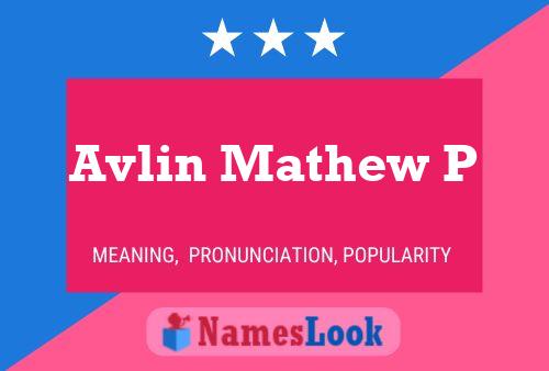 Avlin Mathew P Name Poster