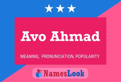 Avo Ahmad Name Poster