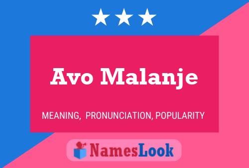 Avo Malanje Name Poster