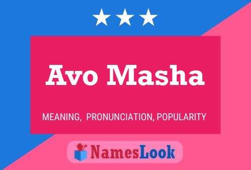 Avo Masha Name Poster