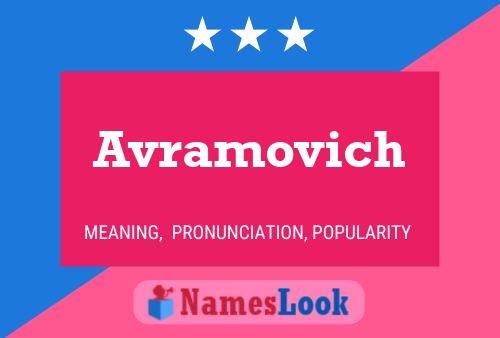 Avramovich Name Poster