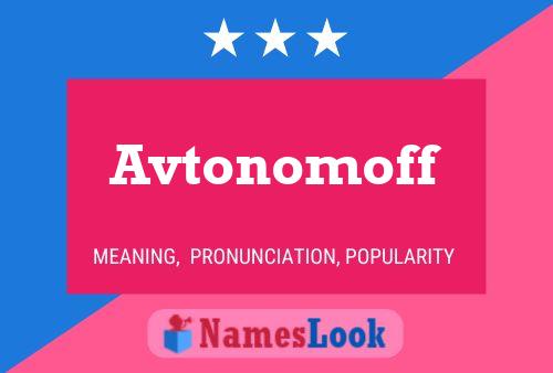 Avtonomoff Name Poster