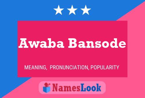 Awaba Bansode Name Poster