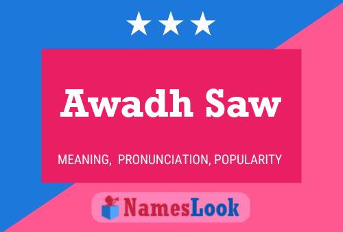 Awadh Saw Name Poster