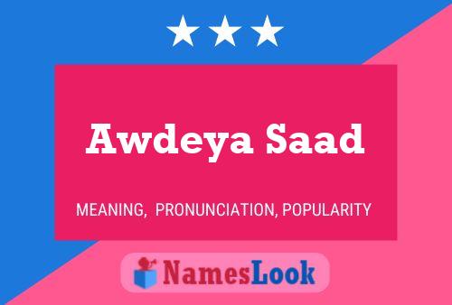 Awdeya Saad Name Poster