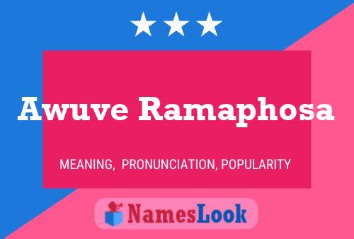 Awuve Ramaphosa Name Poster