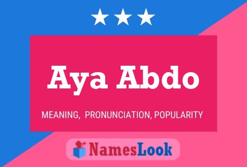 Aya Abdo Name Poster