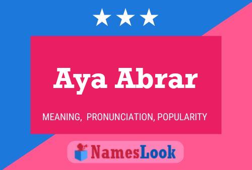 Aya Abrar Name Poster