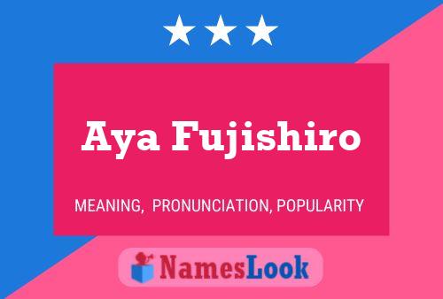 Aya Fujishiro Name Poster