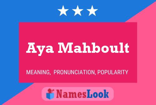 Aya Mahboult Name Poster