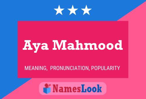 Aya Mahmood Name Poster