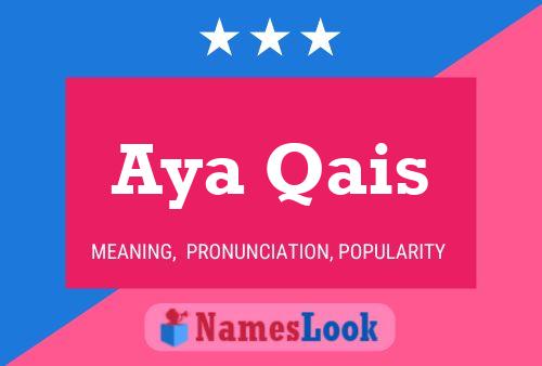 Aya Qais Name Poster