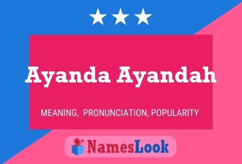 Ayanda Ayandah Name Poster