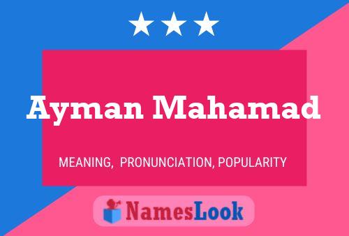 Ayman Mahamad Name Poster