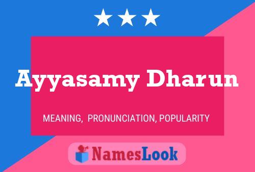 Ayyasamy Dharun Name Poster