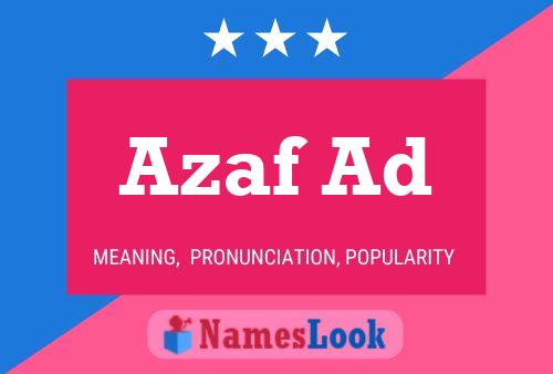 Azaf Ad Name Poster