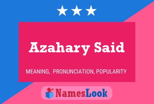 Azahary Said Name Poster