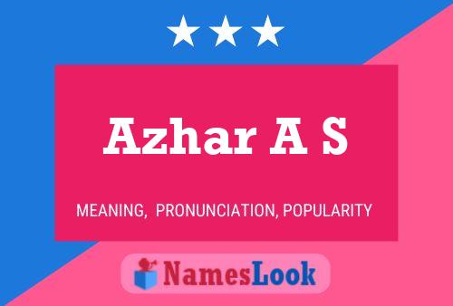 Azhar A S Name Poster