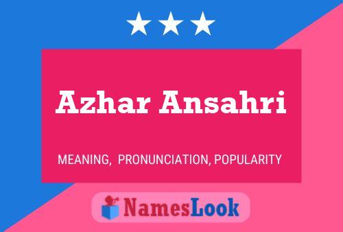 Azhar Ansahri Name Poster