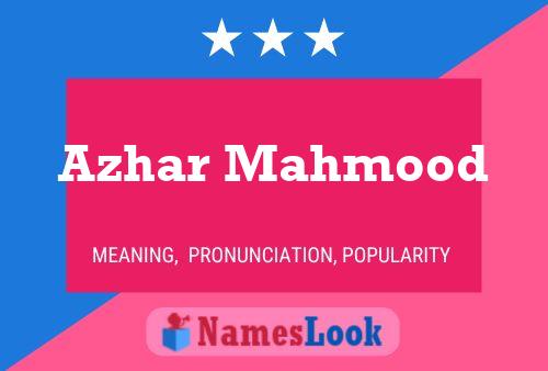 Azhar Mahmood Name Poster