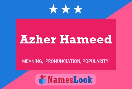 Azher Hameed Name Poster