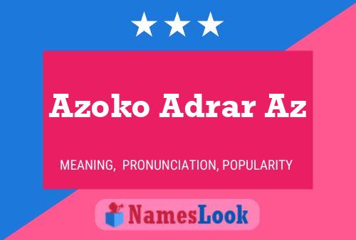 Azoko Adrar Az Name Poster