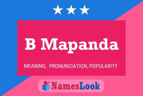 B Mapanda Name Poster