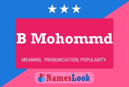 B Mohommd Name Poster