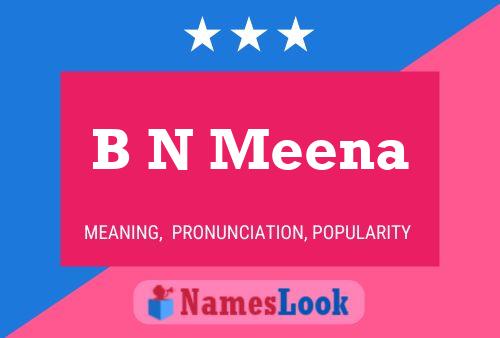 B N Meena Name Poster