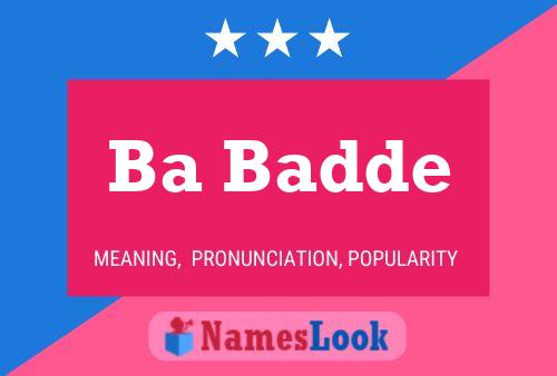 Ba Badde Name Poster