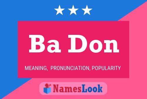 Ba Don Name Poster