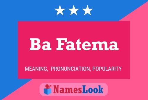 Ba Fatema Name Poster