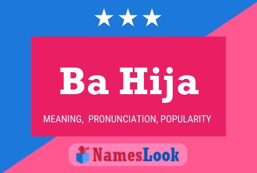 Ba Hija Name Poster