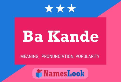 Ba Kande Name Poster