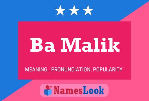 Ba Malik Name Poster