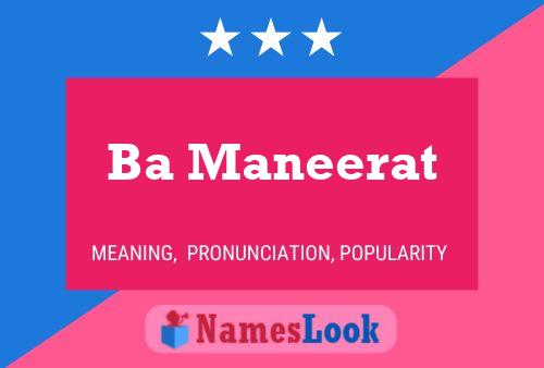 Ba Maneerat Name Poster