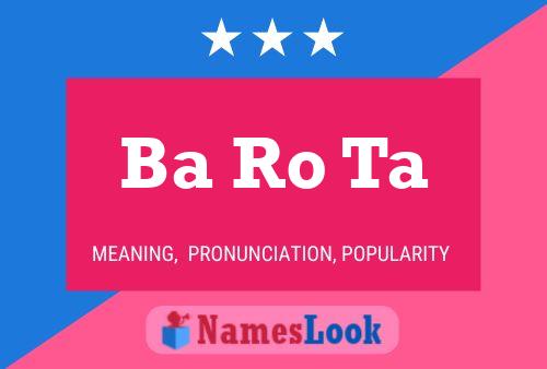 Ba Ro Ta Name Poster