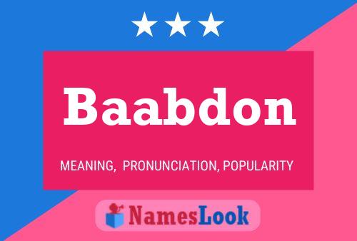 Baabdon Name Poster