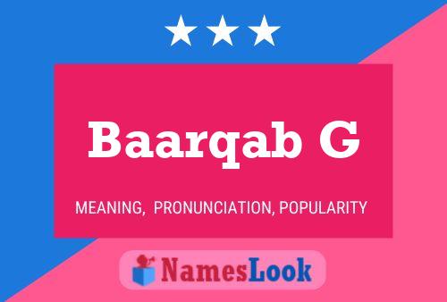 Baarqab G Name Poster