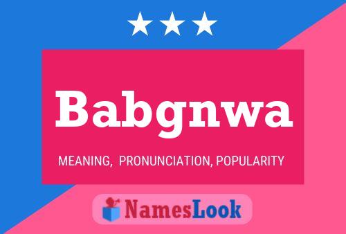 Babgnwa Name Poster