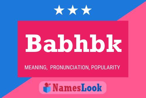 Babhbk Name Poster