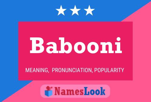 Babooni Name Poster