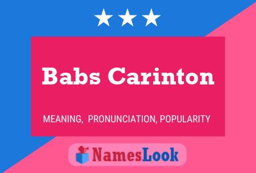 Babs Carinton Name Poster