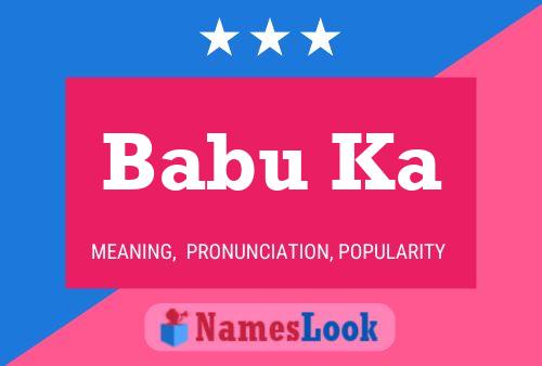 Babu Ka Name Poster