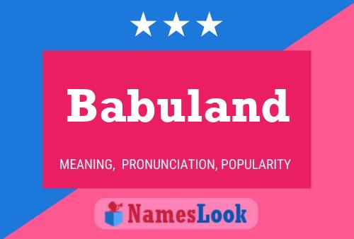 Babuland Name Poster