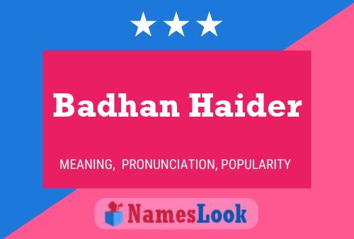 Badhan Haider Name Poster